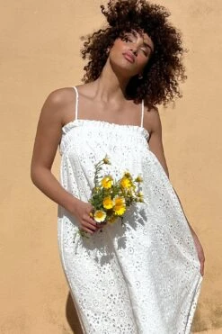 Flowy Anglais Midi Dress