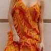All Over Frills Maxi Dress -Na-Kd all over frills maxi dress orange blurr print 1017 001635 94301 social