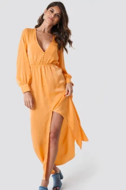 Front Button Maxi Dress