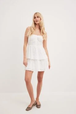 Anglaise Bandeau Frill Mini Dress