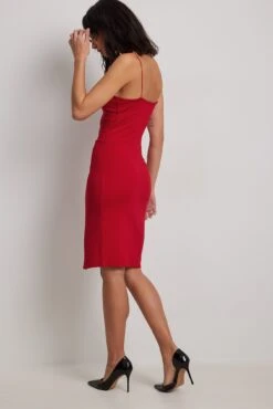 Asymmetric Thin Strap Short Dress -Na-Kd asymmetric thin strap short dress 1017 001049 00049790 1