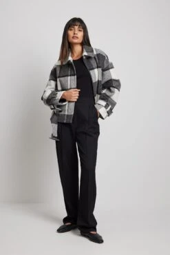 Belted Short Checked Jacket -Na-Kd belted short checked jacket 1018 007917 44160845