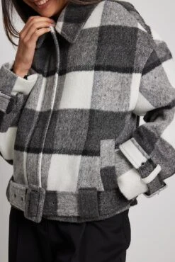 Belted Short Checked Jacket -Na-Kd belted short checked jacket 1018 007917 44160858