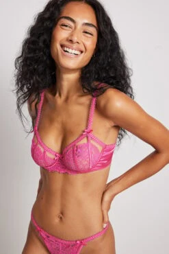 Binding Detail Lace Balconette Bra -Na-Kd binding detail lace balconette bra 1013 001100 0015 02