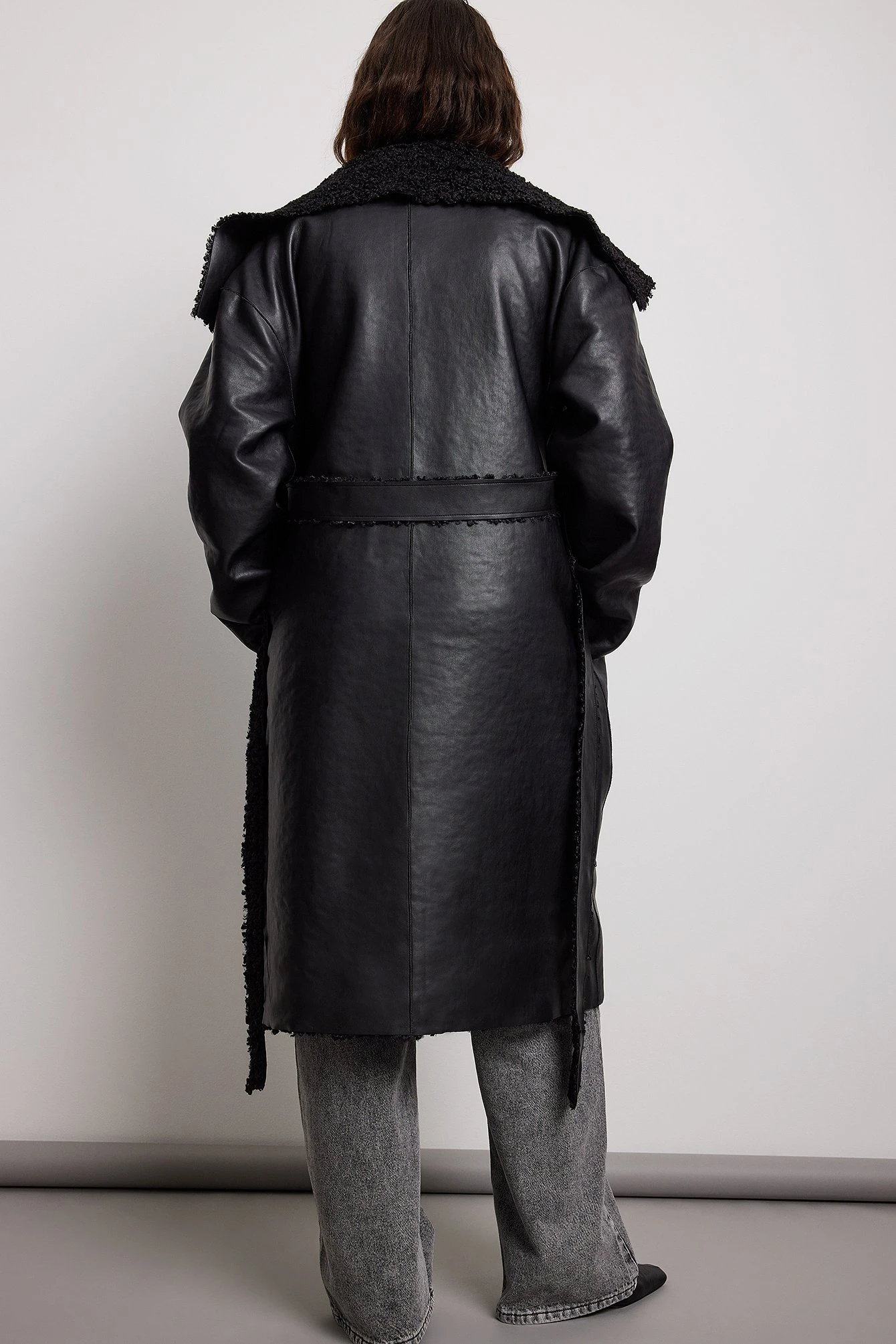 Bonded Faux Fur Detailed Pu Coat 7 Bonded Faux Fur Detailed Pu Coat - Image 5