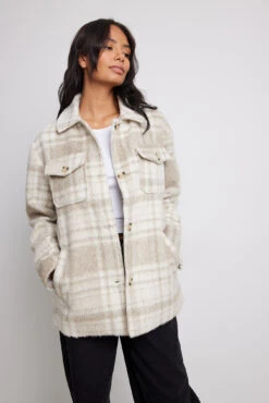 NA-KD Brushed Checked Chest Pocket Jacket -Na-Kd brushed checked chest pocket jacket 1018 007817 7733 3 r2