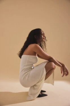 Fine Knitted High Slit Tube Dress -Na-Kd bw fine knitted high slit tube dress 1018 009952 0260 6