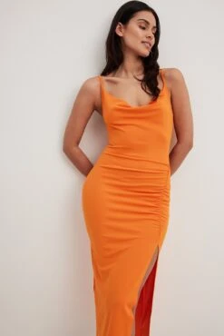 Gathered Front Strap Dress