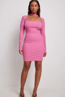 NA-KD Choker Square Neck Rib Dress -Na-Kd choker square neck rib dress 1100 006838 00155803