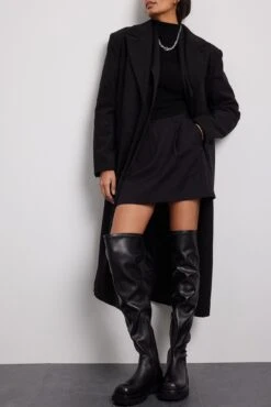 Chunky Overknee Boots -Na-Kd chunky leather overknee boots 1055 001316 00020494