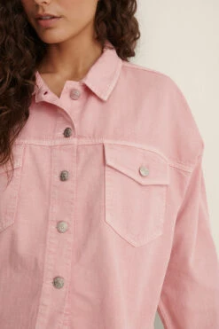 NA-KD Chest Pocket Cropped Denim Shirt -Na-Kd colorful denim chest pocket cropped denim skirt 1100 004843 0015 05g