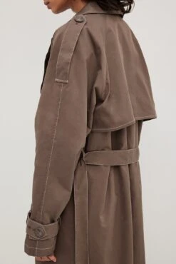 Removable Lining Trench Coat -Na-Kd contrast stitching trench coat 1792 000005 001716641