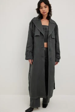 Removable Lining Trench Coat -Na-Kd contrast stitching trench coat 1792 000005 036616954 01c