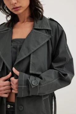Removable Lining Trench Coat -Na-Kd contrast stitching trench coat 1792 000005 036616969
