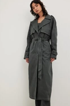 Removable Lining Trench Coat -Na-Kd contrast stitching trench coat 1792 000005 036616998