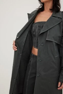 Removable Lining Trench Coat -Na-Kd contrast stitching trench coat 1792 000005 036617013