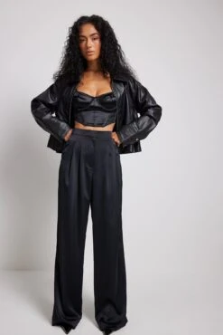 Cropped Satin Corset