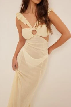 Cut Out Frill Detail Maxi Dress -Na-Kd cut out frill detail maxi dress 1766 000011 03423456