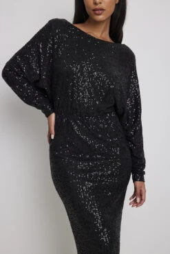 Deep Back Sequin Midi Dress -Na-Kd deep back sequin midi dress 1017 001871 00023706