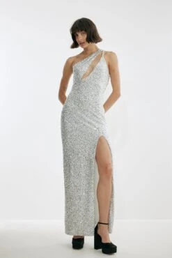 Deep Front Sequin Dress -Na-Kd deep front sequin dress 1708 000096 00011025
