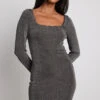 Deep Neckline Mini Dress -Na-Kd deep neckline mini dress 1774 000050 0008 5452