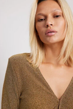 Deep V-neck Shoulder Pad Glitter Dress -Na-Kd deep v neck shoulder pad glitter dress 1017 002108 0013 35503