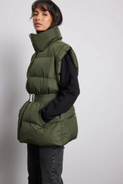 Down Blend Padded Belted Vest -Na-Kd down blend padded belted vest 1660 001035 0086 11622