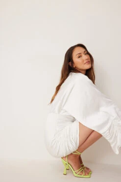 Draped Detail Satin Dress -Na-Kd draped detail satin dress 1736 000384 00010378