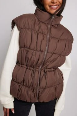 Drawstring Waist Puffer Vest