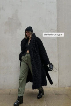 Fluffy Oversized Belted Coat