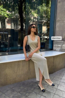 NA-KD Rib Knitted V-Neck Midi Dress -Na-Kd emitaz 1100 007063 0140 social