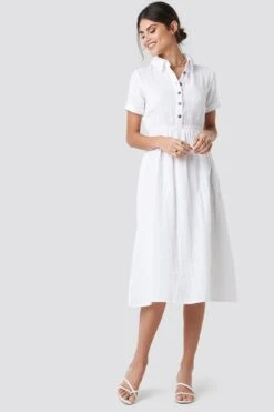 NA-KD Light Cotton Midi Dress
