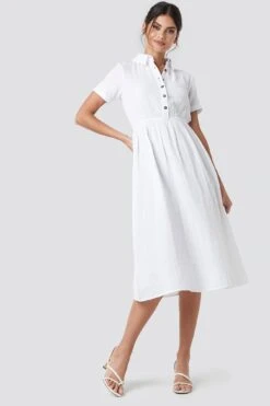 NA-KD Light Cotton Midi Dress -Na-Kd episode light cotton midi dress white 1018 001958 0001 04c