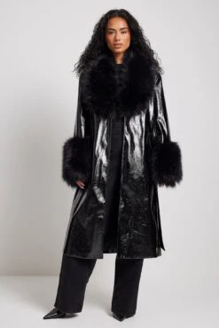 Faux Fur Collar Coat