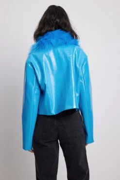 Faux Fur Collar Cropped Jacket -Na-Kd faux fur collar cropped jacket 1018 009641 00030541