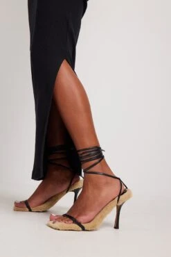 Faux Fur Sole Strappy Heels -Na-Kd faux fur sole strappy heels 1055 001269 00020969