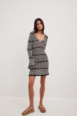 Fine Knitted Wavy Mini Dress -Na-Kd fine knitted wavy mini dress 1018 010270 0041 3884