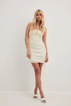 Flower Structured Chiffon Mini Dress -Na-Kd flower structured chiffon mini dress 1014 001582 002131644