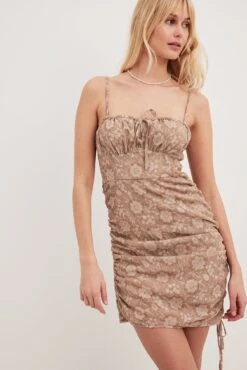 Flower Structured Chiffon Mini Dress -Na-Kd flower structured chiffon mini dress 1014 001582 0241 30521