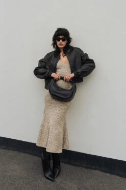 Flowy Bottom Melange Dress -Na-Kd flowy bottom melange dress 1018 010280 0017 editorial