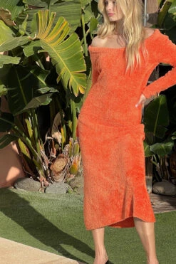 NA-KD Fluffy Knitted Scoop Neck Maxi Dress -Na-Kd fluffy knitted scoop neck maxi dress 1100 006083 0261 04