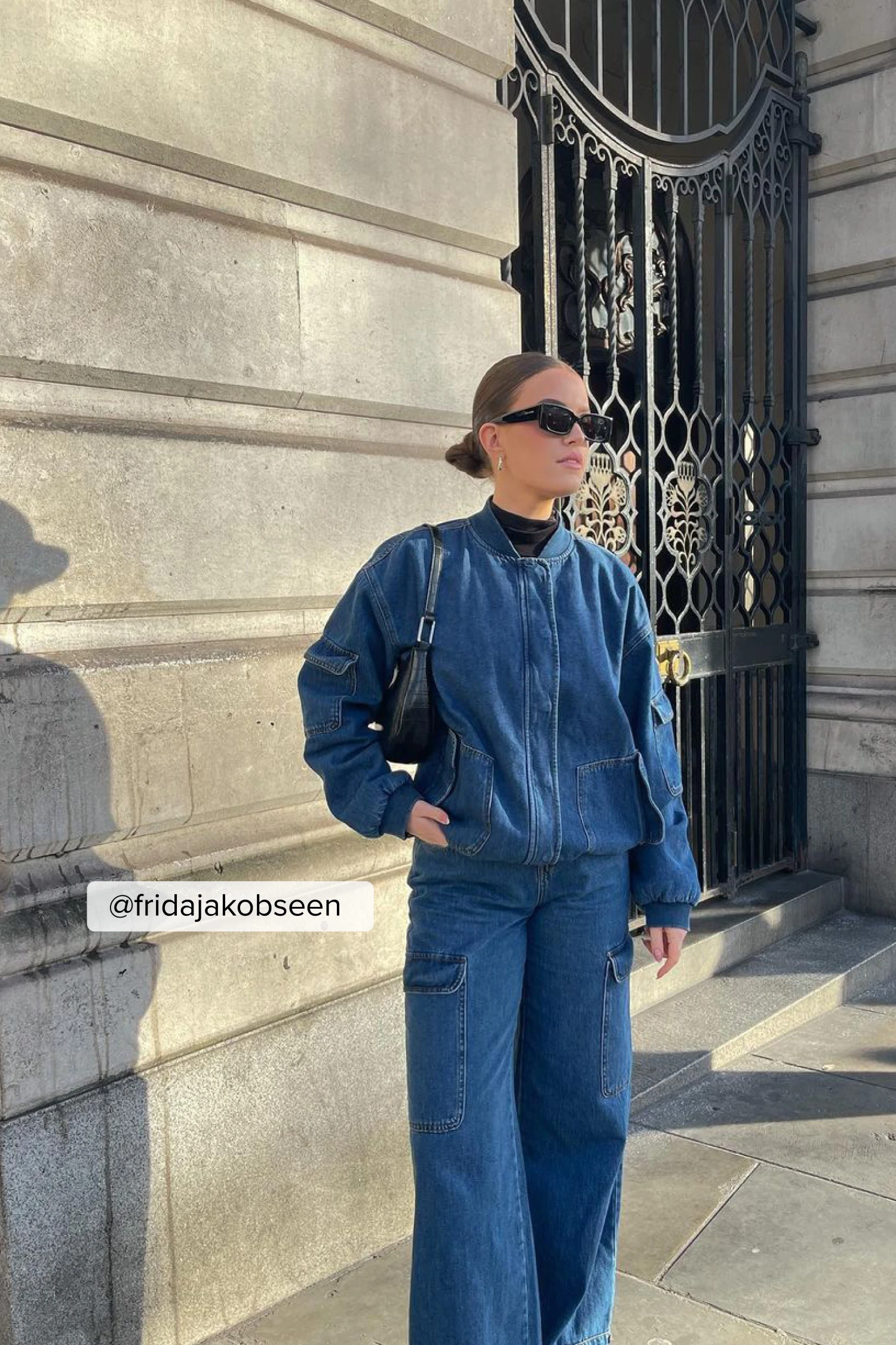 Oversized Denim Bomber Jacket 8 Oversized Denim Bomber Jacket - Image 6