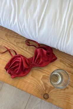 Gathered Cup Satin Bra