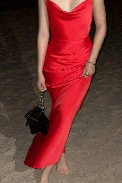 Gathered Maxi Satin Dress -Na-Kd gathered maxi satin dress 1018 009265 0004 08