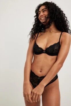 Heart Detailed Cup Bra -Na-Kd heart detailed cup bra 1013 001251 0002 heart detailed v shape panty 1013 001252 0002 3009