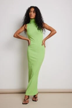 High Neck Ribbed Maxi Dress -Na-Kd high neck ribbed maxi dress 1100 006628 001024718