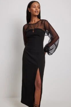 High Slit Detailed Midi Dress -Na-Kd high slit detailed midi dress 1783 000007 00020310