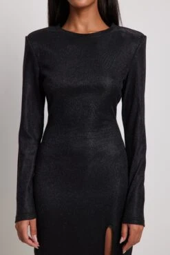 High Slit Glitter Midi Dress -Na-Kd high slit glitter midi dress 1783 000016 0002 01