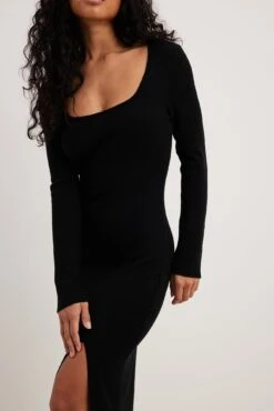 High Slit Knitted Maxi Dress -Na-Kd high slit knitted maxi dress 1727 000139 0002 15146