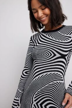 NA-KD Jaqcuard Knitted Mini Dress -Na-Kd jaqcuard knitted mini dress 1100 006584 00411756